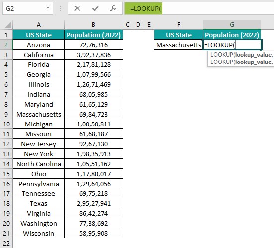 Lookup Table in Excel - Example 2 - Step 2.jpg