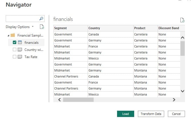 Power BI bookmarks - Example 1 - Step 1