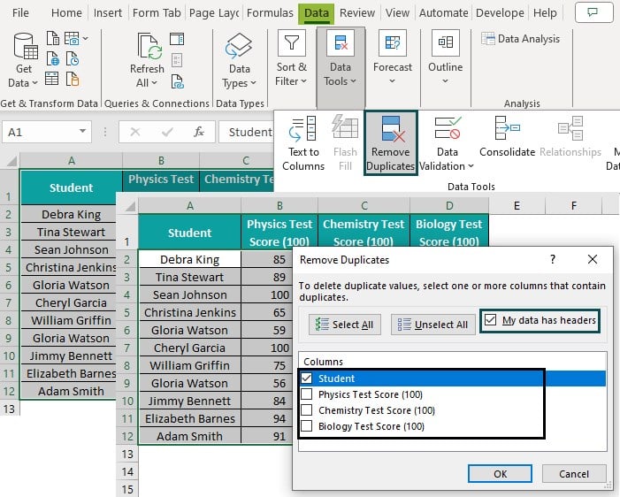 Remove Duplicates from Excel Column Intro - Duplicates