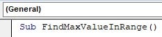 VBA Max - Example 1 - Step 1