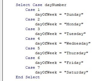 VBA WeekDay - Example 1 - Step 5