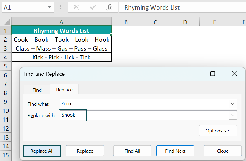 Find and Replace in Excel - FAQ 1 - Step 2b