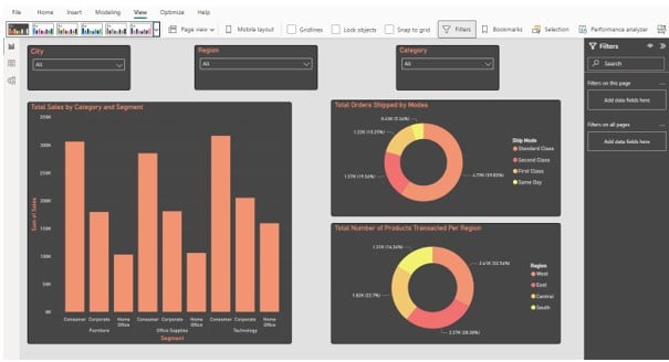 Power BI Themes - default - Step 4 - Report Visual