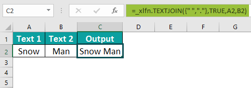 Textjoin function in excel
