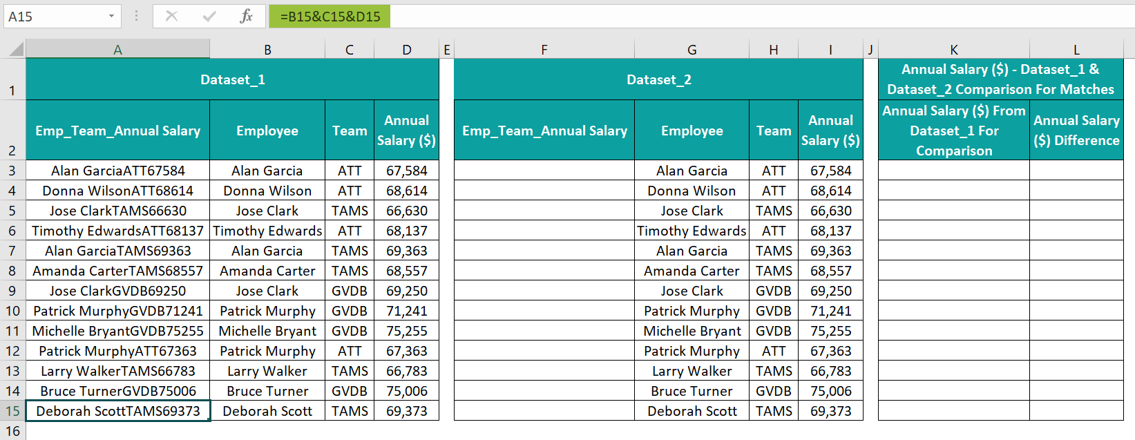 How To Match Data In Excel - Example 3-1 - Step 3