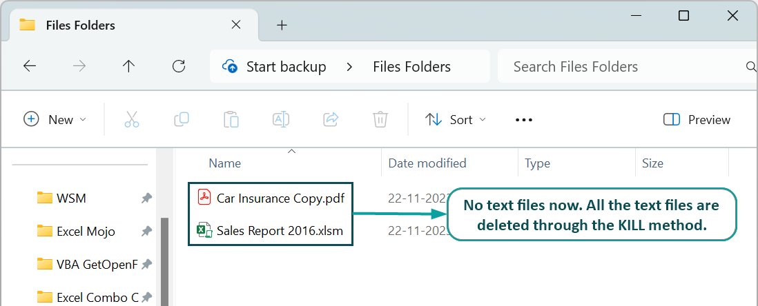 Excel VBA Delete File - Example 4 - 2