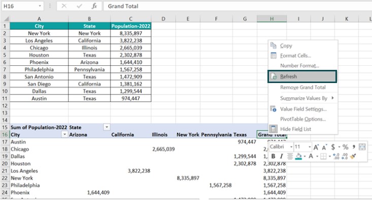 Pivot Table field Name not Valid - Example 2 - Step 5 - Refresh.jpg