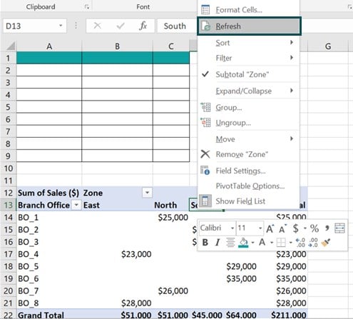 Pivot Table field Name not Valid - Example 3 - Step 2