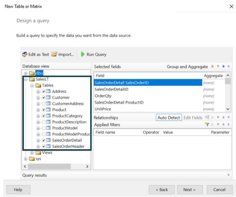 Power BI Paginated Report - Step 2 - Table