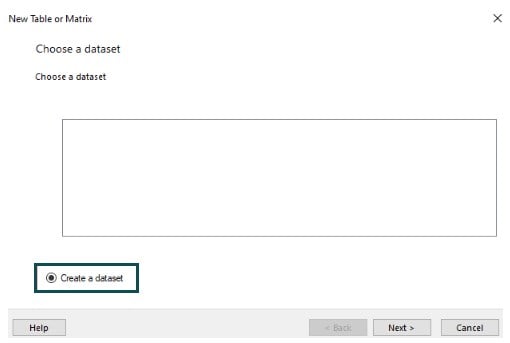 Power BI Paginated Report - Step 2 - dataset