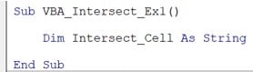 VBA Intersect - Example - Step 2