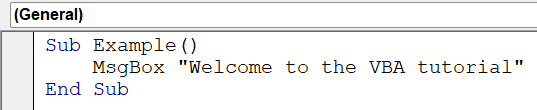 VBA Tutorial - Definition Example - 1