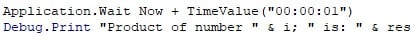 VBA Wait function Example 2 - Step 5