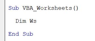 VBA Worksheet - Example 1 - Step 3