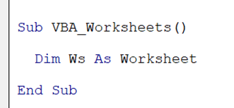 VBA Worksheet - Example 1 - Step 4