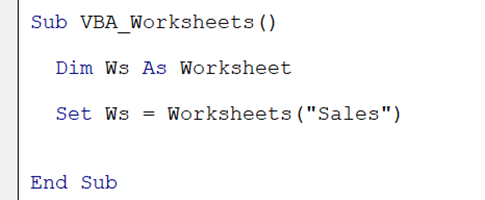 VBA Worksheet - Example 1 - Step 5