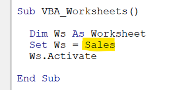 VBA Worksheets - Example 2 - Step 4