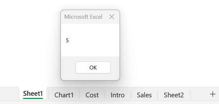 VBA Worksheets - Example 3 - output