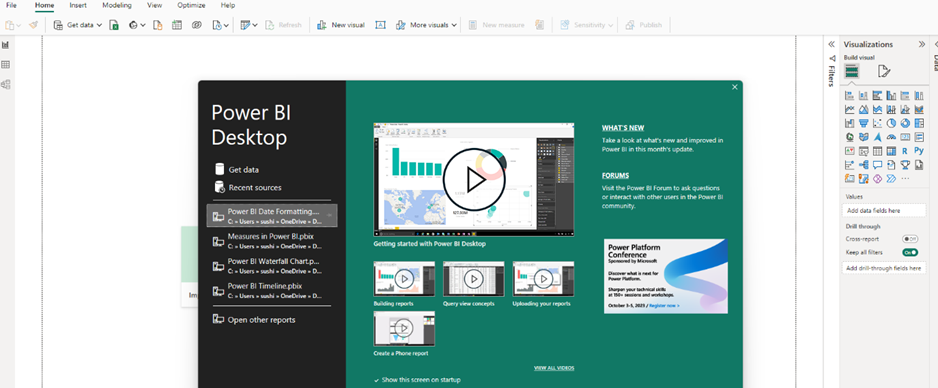 Power BI Desktop Installation - Home