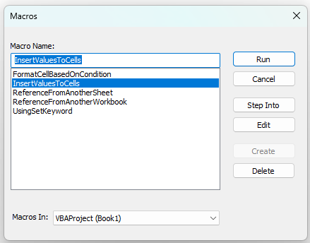 VBA Range Cells - Example 1 - Step 5