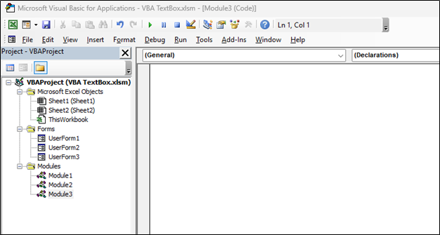 VBA ThisWorkbook - Example 1 - Step 1