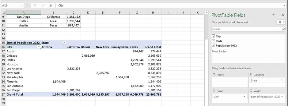 Pivot Table field Name not Valid - Example 2 - Step 3