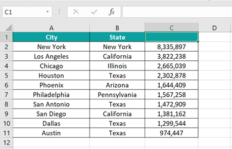 Pivot Table field Name not Valid - Example 2 - Step 3 - delete C