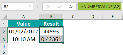 NUMBERVALUE Function - Example Output