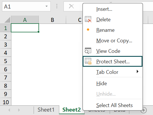 Excel VBA Unprotect Sheet - Example 2 - Step 6a
