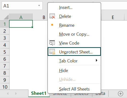 Excel VBA Unprotect Sheet - Example 3 - Step 6a