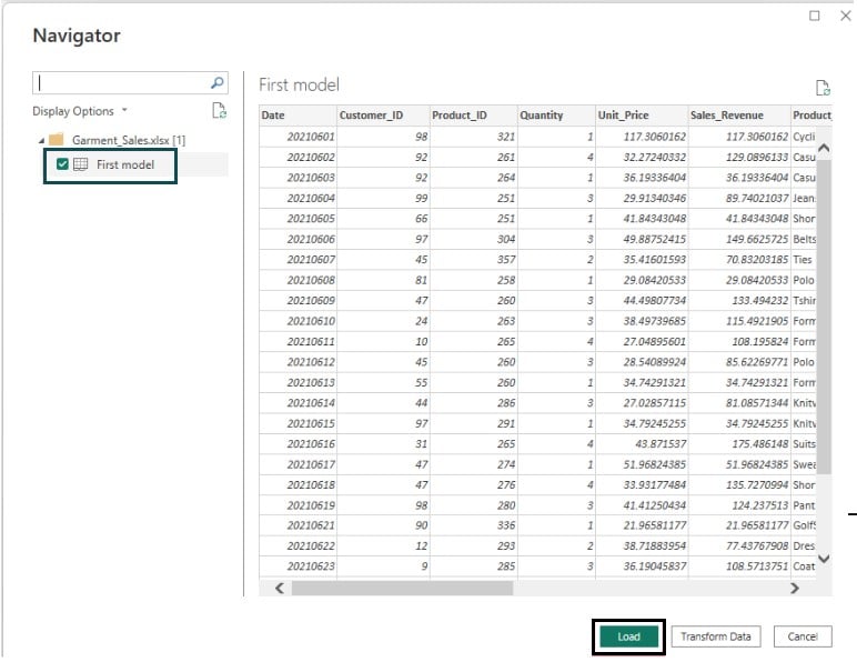 Power BI Treemap - Example 1 - Step 1