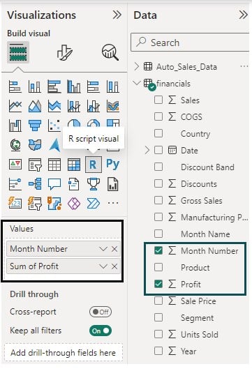 R scripts in Power BI - Example 1 - Step 5