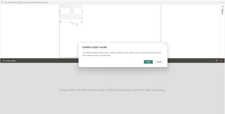 R scripts in Power BI - Step 2 - Enable
