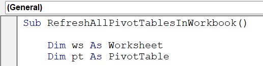 Refresh All Tables in the Workbook - Example 3 - Step 1