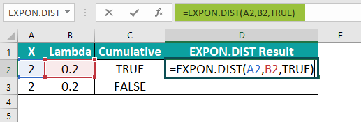 EXPON.DIST -Example 1- Step 1
