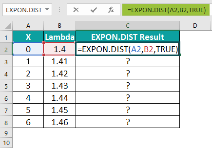 EXPON.DIST -Example 3- Step 2