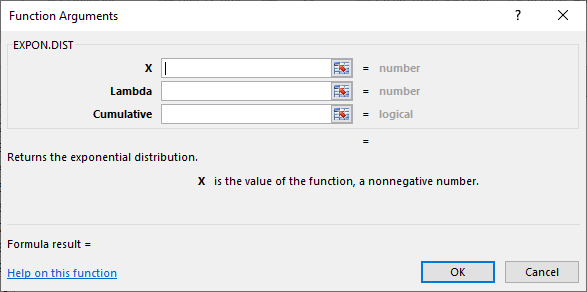 Access from the Excel ribbon-Step4-Function Arguments