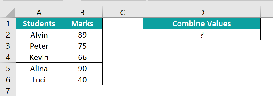 TEXTJOIN IF Excel Example 3 Step 1