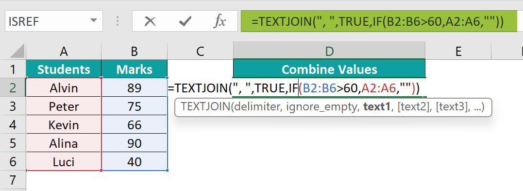 TEXTJOIN IF Excel Example 3 Step 3