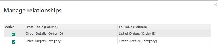 Power BI Bidirectional Cross Filtering - Example 1 - Step 2