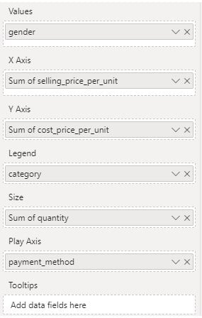 Power BI Scatter Chart - Example 1 - Step 3