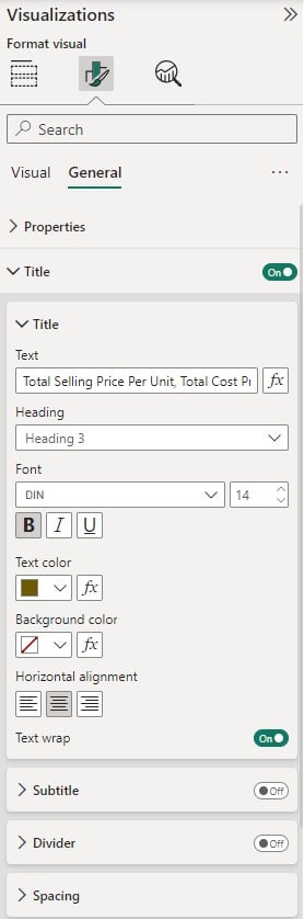 Example 1 - Step 4 - General Tab