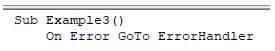 VBA On Error Goto - Example 3 - Step 1
