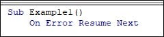 VBA On Error Resume Next Example 1