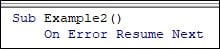 VBA On Error Resume Next Example 2