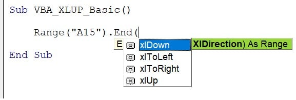 VBA XLUP - Use - Example - Step 4