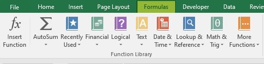 Access from the Excel ribbon Step1