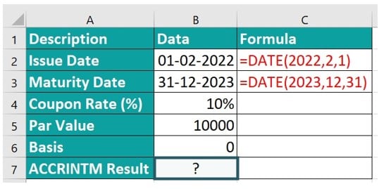 ACCRINTM Excel Example 1