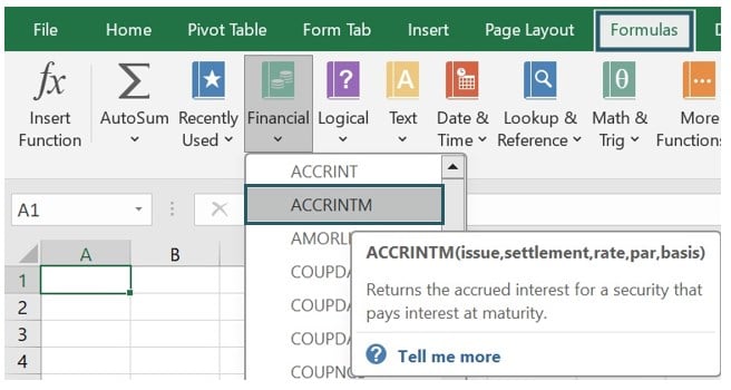 How To Use ACCRINTM Function 1-2