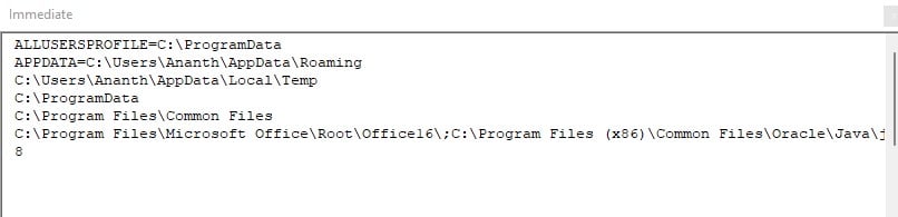 How to use Environ Function in VBA 1-12